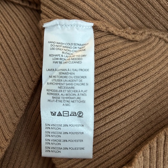 Maeve Camel Ribbed Turtleneck Sweater - Picture 3 of 4